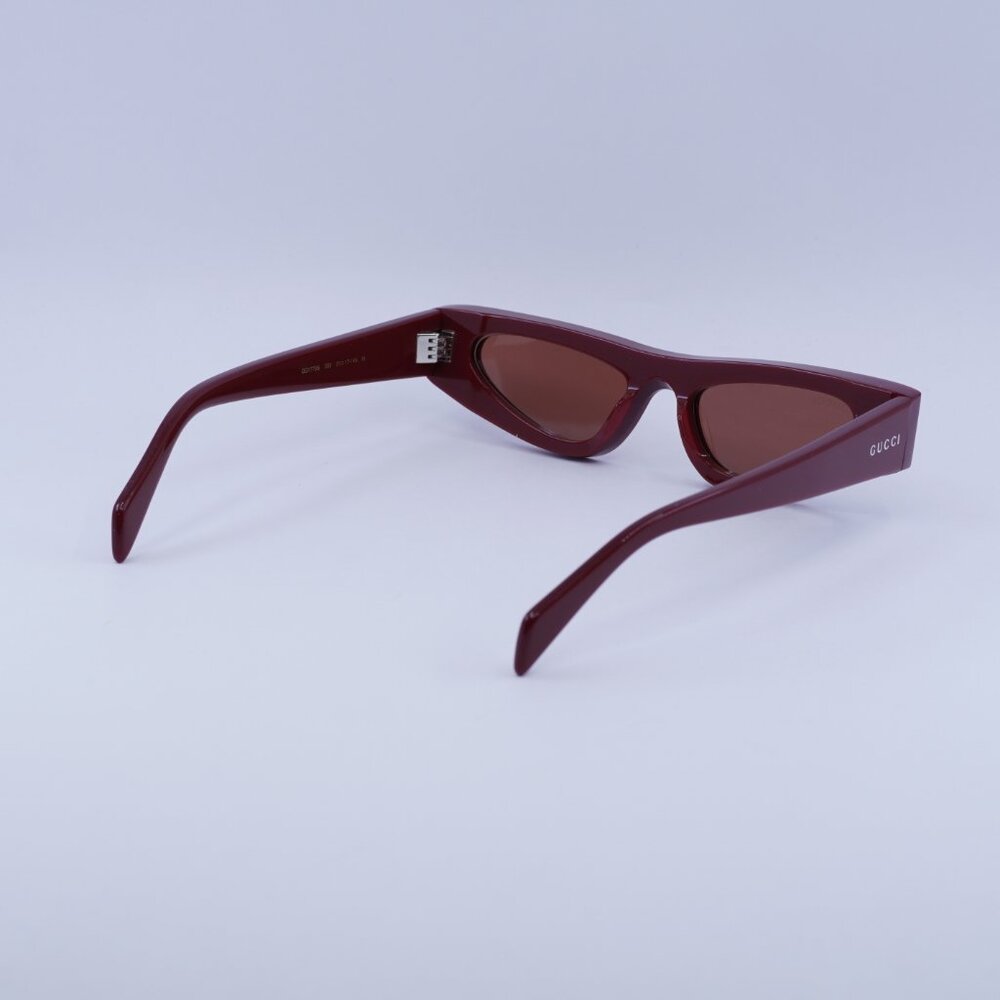 Gucci GG1779S 003 Sunglasses Burgundy Cat Eye Frame, Brown Lenses - Picture 10 of 11